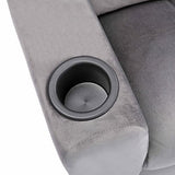 Naomi Home Suri Kids Recliner Chair with Cup Holder & Footrest, Built to Grow with 150 lbs Capacity, Solid Hardwood Frame, and 3 Recline Positions for Toddlers & Children, Gray,Microfiber