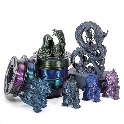 FF SUNSENKJ PLA Filament 1.75mm Color Change 3D Printer Filament, Chameleon Shiny Sparkle Glitter by Different Light and Angle, PLA 3D Printing Filament 1kg (2.2lbs) Spool (Chameleon_Nebula P - WoodArtSupply