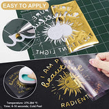 VINYL FROG Gold Metallic Foil Heat Transfer Vinyl Roll 12" x5ft Gold Iron on Vinyl Chrome HTV Vinyl Easy to Cut & Weed DIY Heat Press Design for T-Shirts VINYL FROG