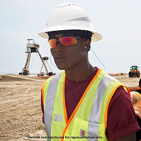 SecureFit Hard Hat SecureFit H-801SFV-UV, White, Vented Full Brim Style Safety Helmet with Uvicator Sensor, 4-Point Pressure Diffusion Ratchet Suspension, ANSI Z87.1 SecureFit