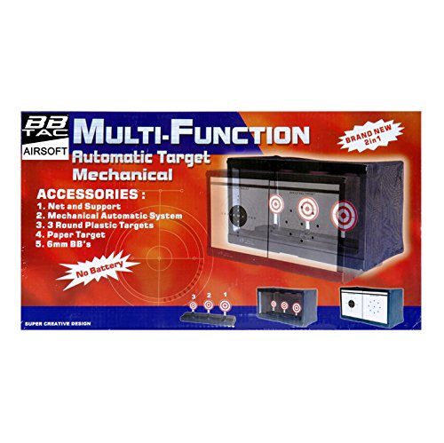 BBTac Airsoft Target with Auto-Reset, Stand, Trap Net Catcher, for Airsoft Gun Shooting BB Pellets Indoor Outdoor BBTac