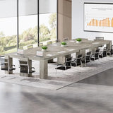 Tribesigns 7 ft Extra Long Conference Table, 86-Inch Office Meeting Room Table, Modern Industrial Rectangle Gray Seminar Desk for 8 (1) Tribesigns
