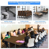 Folding Conference Room Tables,55" Flip Top Seminar Conference Tables,Foldable Meeting Table with Silent Wheels,Office Rolling Modular Meeting Room Table Mobile Training Tables (Walnut, 4 pack) Vlemkk