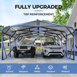 AirWire 20’x20’ Carport Canopy Metal Carport Heavy Duty Car Port Galvanized Steel Roof, Reinforced Stable Triangle Frame Enhanced Base for Snowy Windy Carports Car Tent for Car,Pickup,RV,Tractor,Boat AirWire
