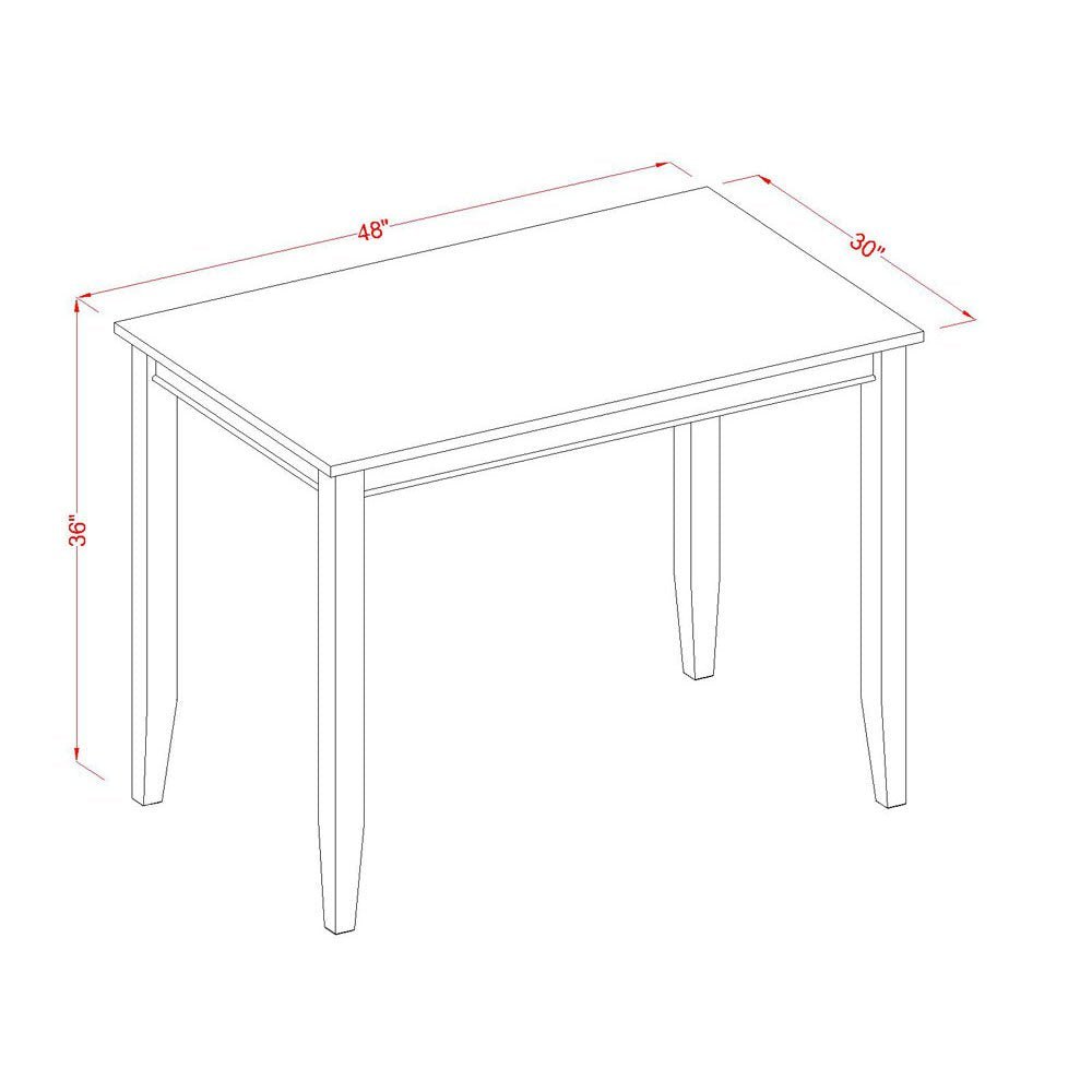 East West Furniture BUCK5-MAH-W Buckland 5 Piece Counter Height Set Includes a Rectangle Dining Room Table and 4 Wood Seat Chairs, 30x48 Inch - WoodArtSupply