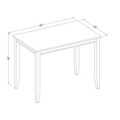 East West Furniture BUCK5-MAH-W Buckland 5 Piece Counter Height Set Includes a Rectangle Dining Room Table and 4 Wood Seat Chairs, 30x48 Inch - WoodArtSupply