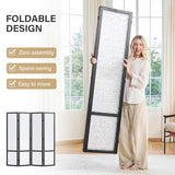 4 Panel Acrylic Room Divider Privacy Screen - Freestanding Frosted Translucent Partition, Lightweight Modern for Home Office Studio (Black, 4 Panels) Svimi
