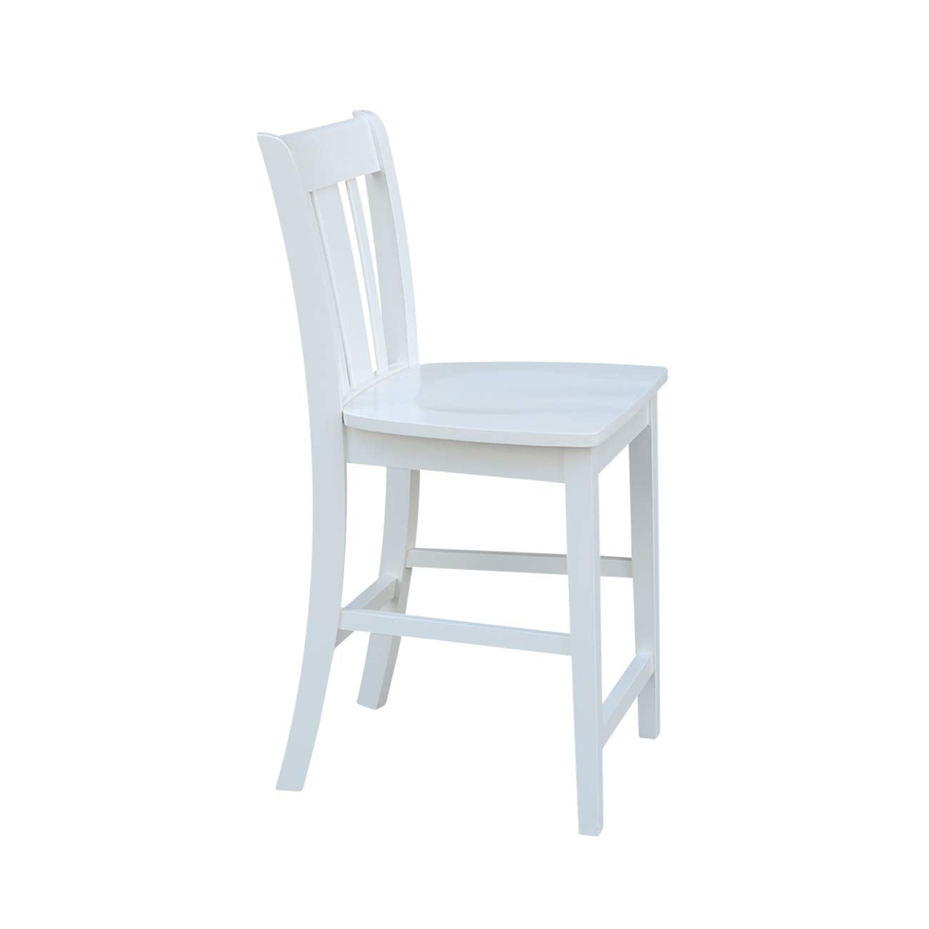 International Concepts San Remo Counter Stool-24 Seat Height Chair, White - WoodArtSupply