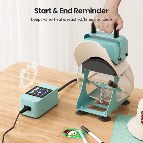 EENOUR Hat Press, Hat Heat Press Machine with 2 Platens & Caps Stretcher, Hat Press Heat Machine for Caps with Memory Mode, Precise Time and Temperature Control, Heat Transfer Printing for Caps, Hats EENOUR