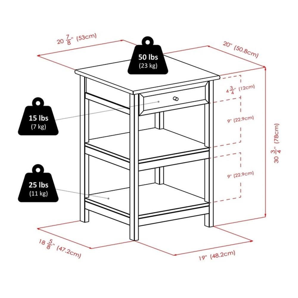 Winsome Delta Printer Stand White Home Office 20.87x20.24x30.71 - WoodArtSupply