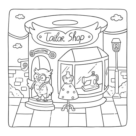 Adorable Shop: Cute & Simple Coloring Book for Adults and Kids Featuring the Joyful Daily Life of Animal Characters TAD Publishing LLC