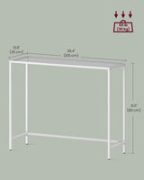VASAGLE Entryway Table, Console Table, Tempered Glass Tabletop, Modern Sofa Table, Easy Assembly, with Adjustable Feet, for Living Room, Entryway, Pearl White and Slate Gray ULGT026W01 VASAGLE