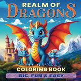 Realm of Dragons Coloring Book: Simply Fun Mythical Designs of Cute Dragons in a Magical World of Wizards, Castles, Knights, & More—Relaxation for Kids, Teens, & Adults (Big, Fun & Easy Series) WoodArtSupply