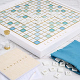 WS Game Company Scrabble Bianco Edition with Rotating Wooden Game Board WS Game Company