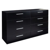 GODECOR 8 Drawer Dresser for Bedroom, Black Chest of Drawers, Wooden Bedroom TV Stand, Large Dresser Storage Chest with Deep Drawers, Living Room Furniture, 55.1" GODECOR