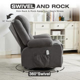4-Points Kneading Massage Rocker Recliner Chair with Seat Heat for Adults,Oversized Swivel Recliner with 2 Cup Holders,4 Pockets,Remote Control for Living Room MAHOMICO