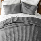 WDCOZY Dark Grey California Cal King Size Quilt Bedding Sets with Pillow Shams, Deep Oversized Lightweight Bedspread Coverlet, Quilted Blanket Thin Comforter Bed Cover, 3 Pieces, 118x106 inches WDCOZY