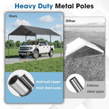 Carport 10x20ft Heavy Duty Car Tent, Portable Garage, Car Shelter, All-Season Tarp Tent for Car, Party，Grey Grezone