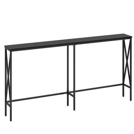Masupu 63" Console Table, Modern Narrow Long Sofa Table Behind Couch, Skinny Entry Table, Industrial Sofa Table with Metal Frame for Hallway, Living Room, Classic Black… Masupu