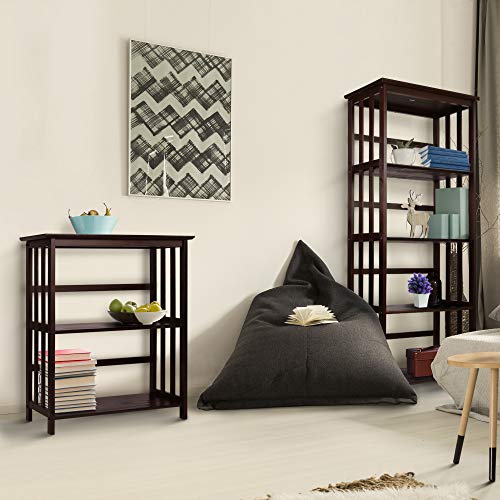 Casual Home Mission Style 5-Shelf Bookcase, Espresso Casual Home