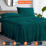 Egyptian Cotton Sheets Super Single (48" x 84") Size Sheet Set, 4 Piece Bed Sheets, Bedding Sheets & Pillowcases, Super Single Size, Fits 6-9" Deep Pocket Sheets, 400-TC Cotton Sheets, Teal Quality Linen