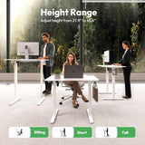 Gamork Electric Standing Desk,32x24 Inches Adjustable Height Stand up Desk, Sit Stand Home Office Desk with Splice Board, 3 Preset Heights,Equipped with Hooks,Ergonomic Computer Desk Workstation，White Gamork
