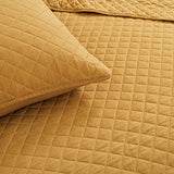Lush Decor Ava Quilt Diamond Pattern Solid 3 Piece Oversized Bedding Blanket Bedspread Set - Full/Queen - Mustard Lush Decor