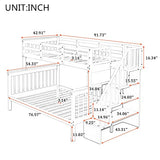 Ball & Cast Twin Over Full Bunk Bed with Storage Ladder and Full-Length Guardrails,Wooden Bunkbed w/Slat Support & into Two Individual Beds,Bedframe Furniture for Student Dorms,Guest Rooms,Espresso Ball & Cast
