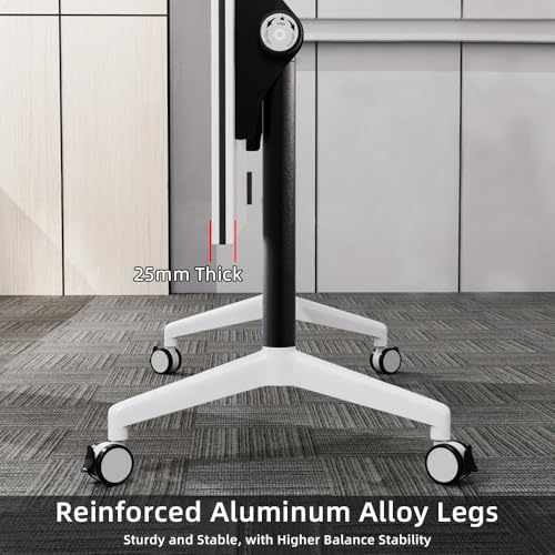 Alfalfalulu Conference Table, Folding Conference Room Tables with Flip-Top Design, Mobile Rectangular Modular Tables for Office Meetings and Training Sessions (Gray, 47.2×15.7×29.5in) Alfalfalulu