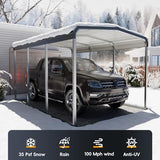 10x15 FT Heavy Duty Metal Carport Kits with Galvanized Steel Roof and Frame, Outdoor Carport Canopy Enhanced Base, Extra Large Car Garage Shelter for Car, SUV, Truck and Boats, Gray Redpick