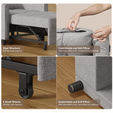 Noelse Sleeper Sofa Chair Bed, Convertible Sofa Chair 3-in-1, Adjustable Sleeper Chair Pullout Sofa Bed with Modern Linen Fabric for Living Room Apartment Small Space, Grey Noelse