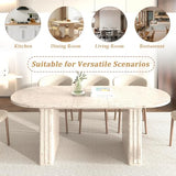 Kootlena Extendable Wood Dining Table, Large 62.99"/70.87" Oval Kitchen Dining Room Table, Expandable Farmhouse Dining Table Conference Table for Living Dining Room Home Office Kootlena