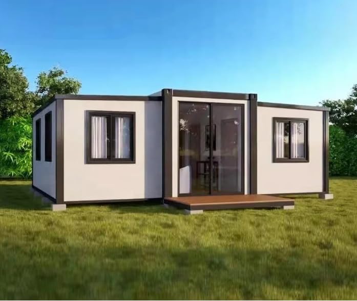 Roaming SHELTER Expandable Prefab House 19x20ft with Windows and Doors, Mobile Tiny Home for Living Room, Bedroom, Kitchen, Bathroom, Office, Playroom, Storage