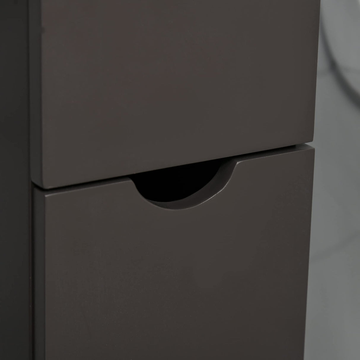 HOMCOM 54" Tall Bathroom Storage Cabinet, Freestanding Linen Tower with 2-Tier Shelf and Drawers, Narrow Side Floor Organizer, Brown HOMCOM