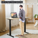 COSTWAY Crank Standing Desk Frame, Manual Hand Crank Workstation Base, Ergonomic Sit to Stand Base w/Foldable Crank Handle, Hook, Cable Management Rack (Black) COSTWAY
