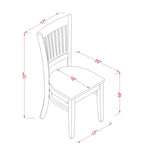 East West Furniture VAC-ESP-W Vancouver Kitchen Dining Chairs - Slat Back Wood Seat Chairs, Set of 2, Espresso East West Furniture