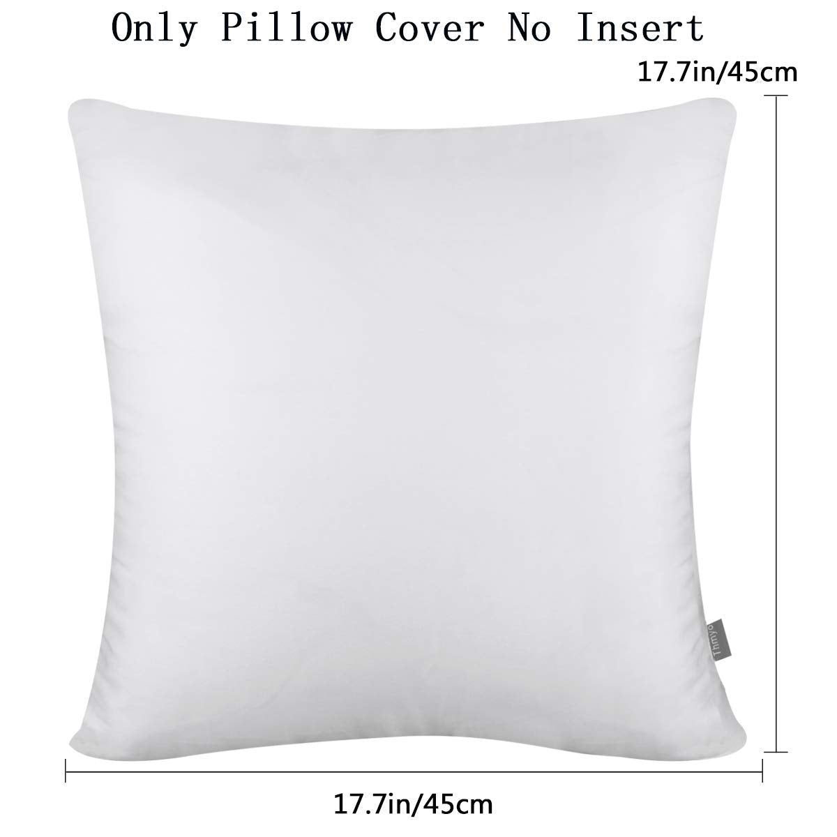 Thmyo 4-Pack 100% Cotton Comfortable Solid Decorative Throw Pillow Case, Square Cushion Cover Pillowcase Sublimation Blank Pillow Covers Christmas DIY Throw Pillowcase for Bed(18x18inch/45x45cm,White) Thmyo