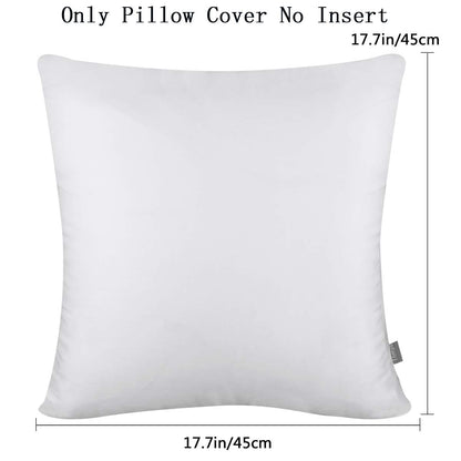 Thmyo 4-Pack 100% Cotton Comfortable Solid Decorative Throw Pillow Case, Square Cushion Cover Pillowcase Sublimation Blank Pillow Covers Christmas DIY Throw Pillowcase for Bed(18x18inch/45x45cm,White)