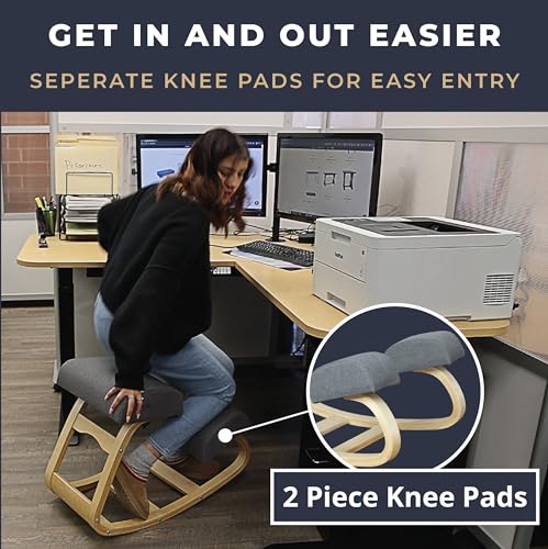 RRI Goods Kneeling Desk Chair, Sturdy Ergonomic Kneeling Chair for Office and Students, Rocking Motion for Natural Movement RRI Goods