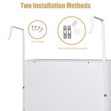 Giantex LED Jewelry Cabinet Wall Mounted Door Hanging, Lockable Jewelry Armoire with 47.2'' Full Length Mirror, Foldable Makeup Tray, Lipstick Brush Holders, Jewelry Storage Organizer (White) Giantex