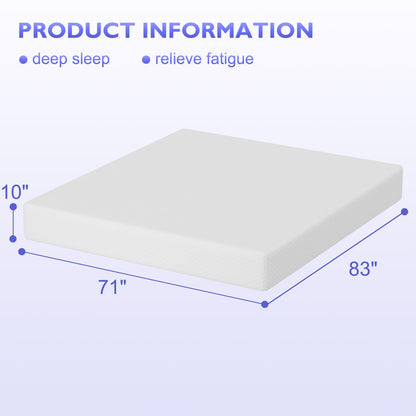 BestMassage Mattress 10 Inch Gel Memory Foam Mattress/California King Mattress/Cooling Gel Infusion/CertiPUR-US Certified/Comfy Support,White（CK）