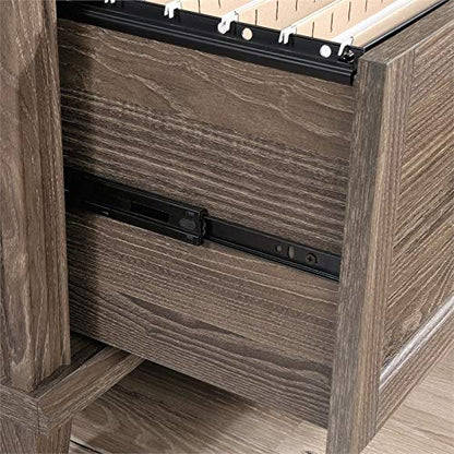 Pemberly Row Contemporary Engineered Wood Lateral File Cabinet in Emery Oak - WoodArtSupply