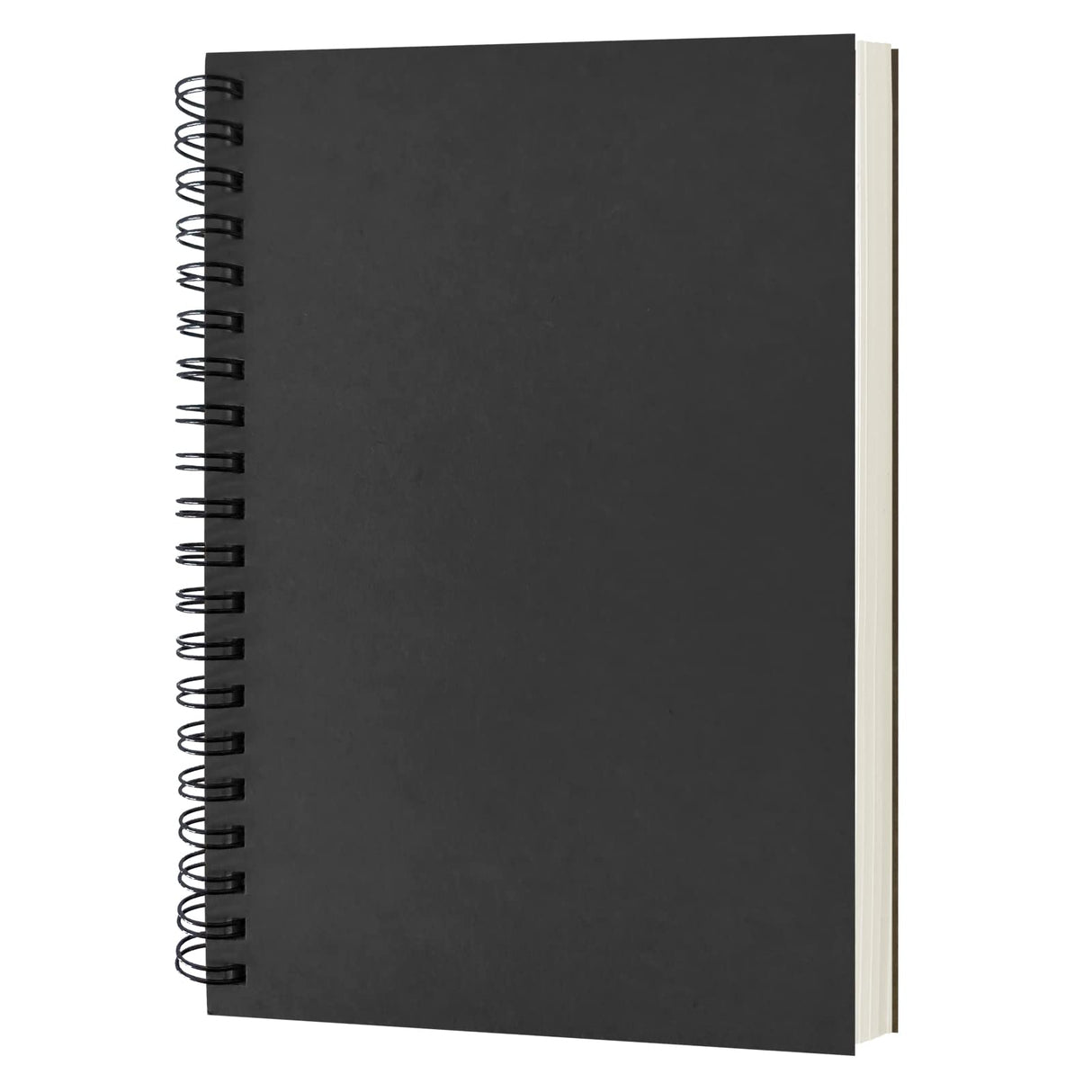 DSTELIN Blank Spiral Notebook, 1-Pack, Soft Cover, Sketch book, 100 Pages / 50 Sheets, 7.5 inch x 5.1 inch (Black) DSTELIN