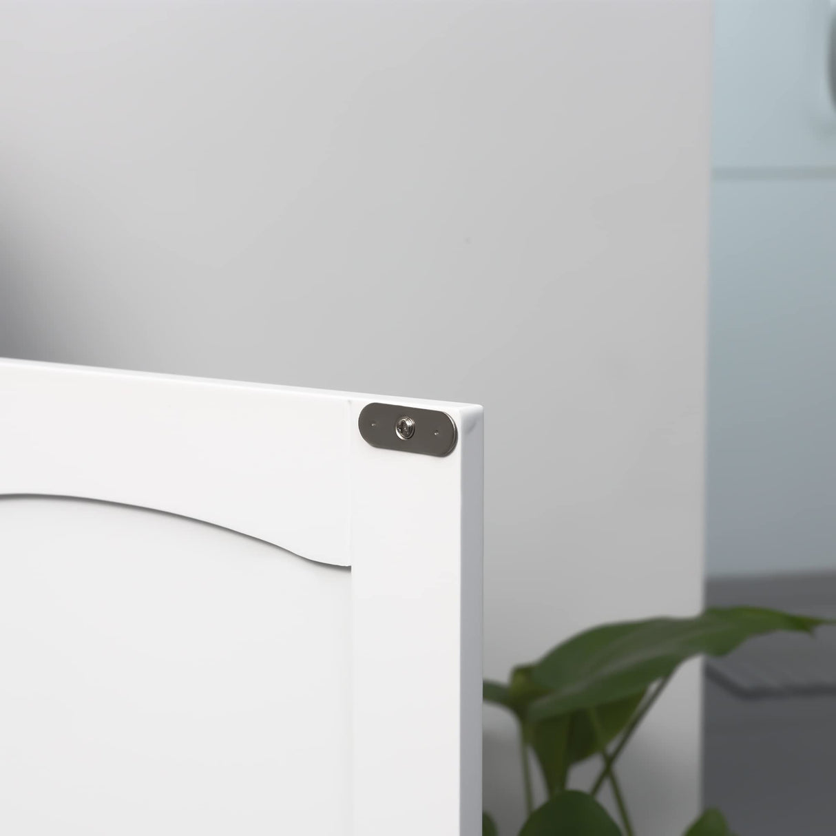 kleankin Pedestal Sink Storage Cabinet, Under Sink Cabinet with Double Doors, Modern Bathroom Vanity Cabinet with Adjustable Shelves, White kleankin