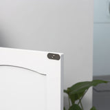 kleankin Pedestal Sink Storage Cabinet, Under Sink Cabinet with Double Doors, Modern Bathroom Vanity Cabinet with Adjustable Shelves, White kleankin