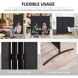 HOMCOM 6 Ft Tall 3 Panel Fabric Room Divider, Freestanding Partition Wall Divider, Folding Privacy Room Separator for Indoor, Home Office, Black HOMCOM
