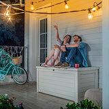 Keter 165 Gallon Weather Resistant Resin Deck Storage Container Box Outdoor Patio Garden Furniture, White Keter