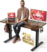 SIAGO Electric Standing Desk Adjustable - 48 x 24 Inch Sit Stand up Desk with 0.8 Inch Thick Tabletop - Adjustable Height Table with 3 Memory Preset, Cable Management for Home Office SIAGO