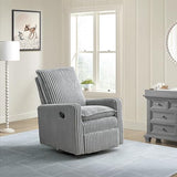 Oxford Baby Uptown Upholstered Swivel Glider and Recliner Nursery Chair - Corduroy, Ash Gray Oxford Baby