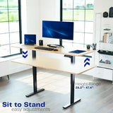 VIVO Electric Stand Up Desk Frame Workstation, Frame Only with 220 lbs Capacity, Brushless Motor Standing Height Adjustable Legs with Memory Controller, Black, DESK-V100EBY VIVO